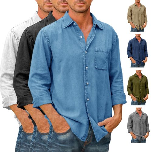 Men's Denim Style Shirt 【Long Sleeve】
